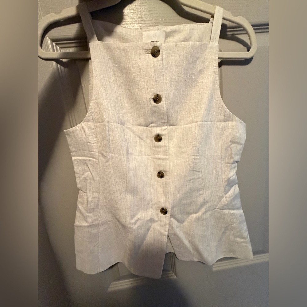 NWT H&M Linen Blend Vest